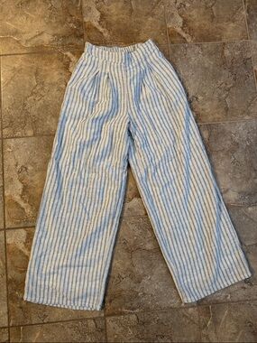 American Eagle Outfitters Blue and White Striped Pull-On Pants